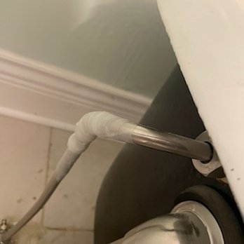 L construction - Pipe taped up after being sheared by L Construction employee. As an interim measure, I taped it with silicone to stem the flow. - Painters Near Me L construction - Pipe taped up after being sheared by L Construction employee. As an interim measure, I taped it with silicone to stem the flow. - Painters Near Me