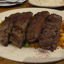 Babani's Kurdish Restaurant - Beef kabobs with biryani rice