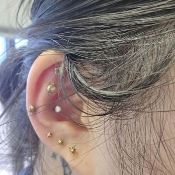 Golden Age Body Piercing - Got my upper helix, 3rd lobe, and mid helix pierced on my left ear - Piercing Near Me - Los Angeles, California