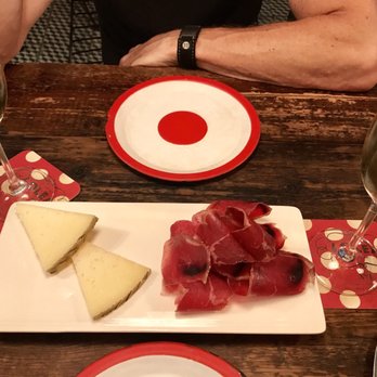 Casa Lolea - Manchego and meat (beef, but I forget the name of it - superb - not too salty like prosciutto is) - Tapas Bars Near Me - Barcelona, B Casa Lolea - Manchego and meat (beef, but I forget the name of it - superb - not too salty like prosciutto is) - Tapas Bars Near Me - Barcelona, B