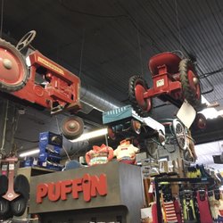 Crane’s Country Store - Antique toys hang from the ceiling.