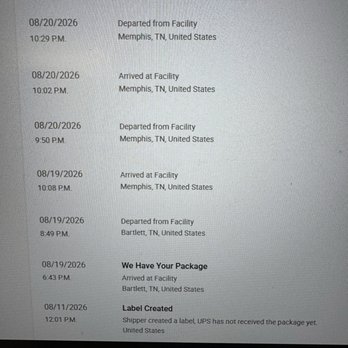 The UPS Store - Tracking information dropped off in store 8/11 and not scanned in until 8/19! - Printing Services Near Me - Memphis, Tennessee The UPS Store - Tracking information dropped off in store 8/11 and not scanned in until 8/19! - Printing Services Near Me - Memphis, Tennessee