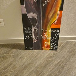 Painting with a Twist - Our lovely 'Wine & Whiskey' paintings
