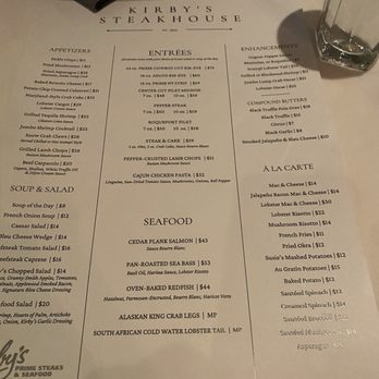 Kirby's Steakhouse - Menu - Steakhouses Near Me - Thackerville, Oklahoma