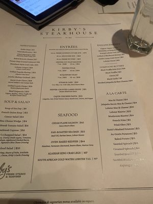 Menu photo 2 Kirby's Steakhouse Thackerville, OK