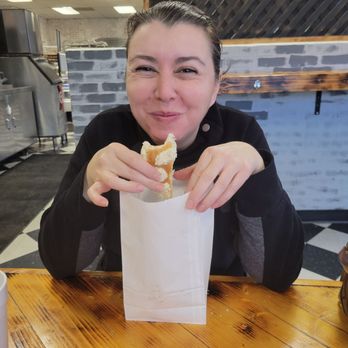 Castro's Bakery And Deli - My friend enjoying her vegetarian breakfast burtito - Bakeries Near Me - King City, California Castro's Bakery And Deli - My friend enjoying her vegetarian breakfast burtito - Bakeries Near Me - King City, California