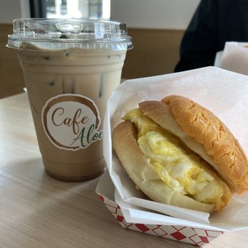 Cafe Aloe - Egg Hong Kong sandwich and Mint Mojito Coffee - Cafes Near Me - Bellevue, Washington