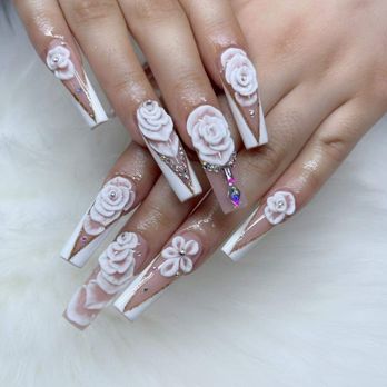 Nails LaBelle - Full set with 3D flowers - Nail Salons Near Me - Park City, Utah Nails LaBelle - Full set with 3D flowers - Nail Salons Near Me - Park City, Utah