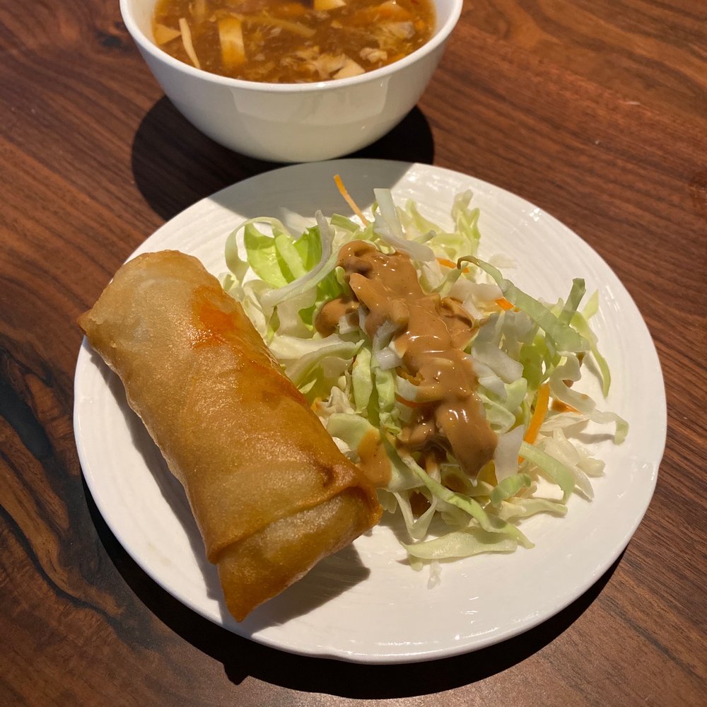 Jin Ye - Hot and Sour Soup and egg Veggie Spring Rolls - Chinese Near Me - Richmond, California Jin Ye - Hot and Sour Soup and egg Veggie Spring Rolls - Chinese Near Me - Richmond, California