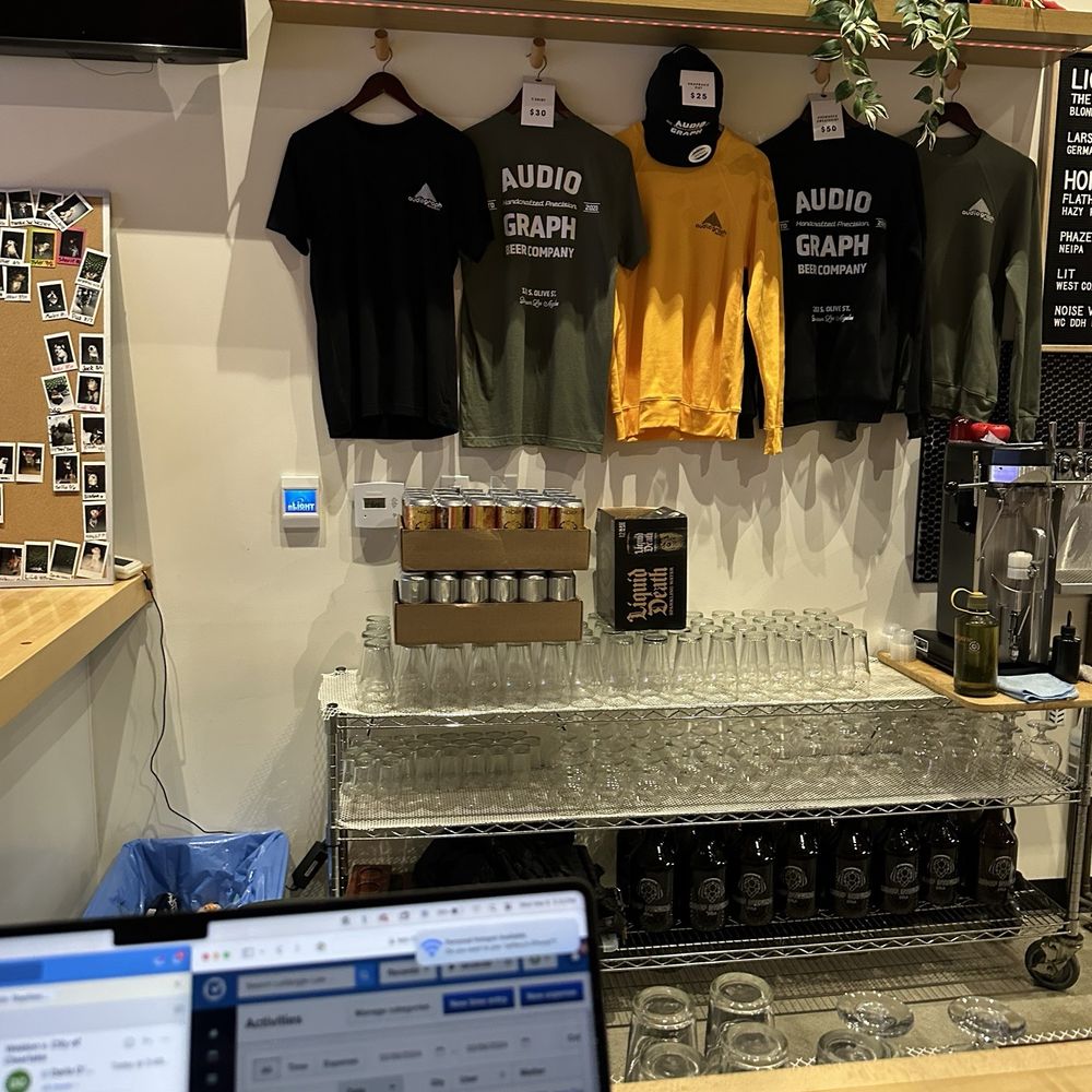 Audio Graph Beer - Some merch (although $30 seems steep for a t-shirt guys) - Breweries Near Me - Los Angeles, California Audio Graph Beer - Some merch (although $30 seems steep for a t-shirt guys) - Breweries Near Me - Los Angeles, California