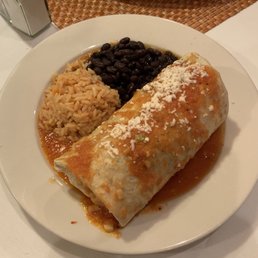 Wet Burrito with red sauce. Very good Wet Burrito with red sauce. Very good