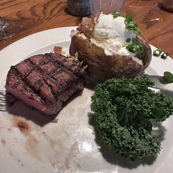 Cattlemens Steakhouse - Filet mignon with fully loaded potato - Diners Near Me - Rohnert Park, California