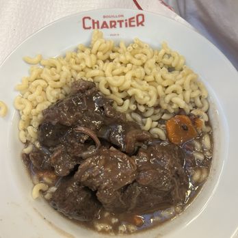 Bouillon Chartier - Beef Bourguignon with pasta. I liked it. - French Near Me - Paris, 75