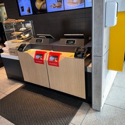 a counter with a lot of food on it