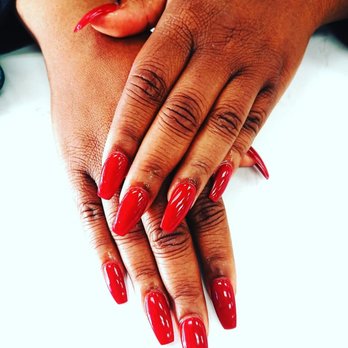 Camarillo Nails and Spa - red dip powder with tips freshly done - Nail Salons Near Me - Camarillo, California Camarillo Nails and Spa - red dip powder with tips freshly done - Nail Salons Near Me - Camarillo, California