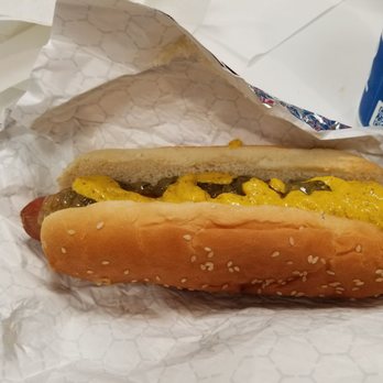 Costco Wholesale - Hot dog with mustard and relish - Wholesale Stores Near Me - Fort Worth, Texas