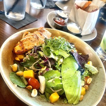 GRANVILLE - Thai Ginger Salad with Grilled Salmon. This is my favorite. - New American Near Me - Studio City, California GRANVILLE - Thai Ginger Salad with Grilled Salmon. This is my favorite. - New American Near Me - Studio City, California