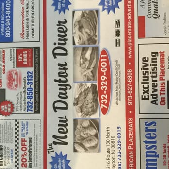 Dayton Diner - Placemat - Diners Near Me - Monmouth Junction, New Jersey