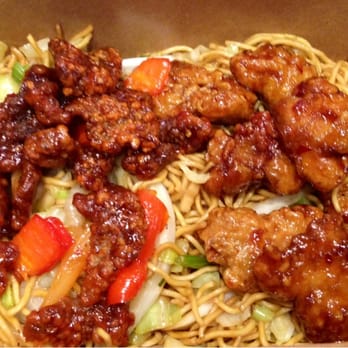 Panda Express Innovation Kitchen - Beijing Beef, Orange Chicken with Noodles - Chinese Near Me - Pasadena, California