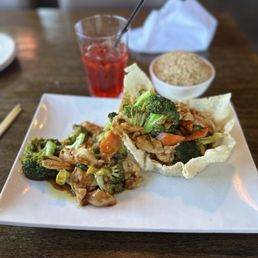 Chicken and Broccoli, Classic Fried Rice, Shirley Temple