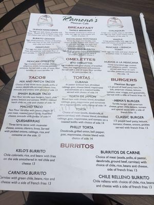 Menu photo 2 Ramona's Mexican Café Albuquerque, NM