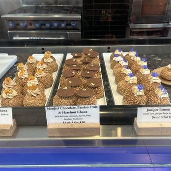Juniper - All the choux! Kumquat, hazelnut / chocolate, and juniper lemon choux. - Coffee & Tea Near Me - San Francisco, California