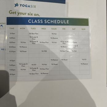 YogaSix Foothill Ranch - Schedule as of 2/29/2024 - Yoga Near Me - Foothill Ranch, California