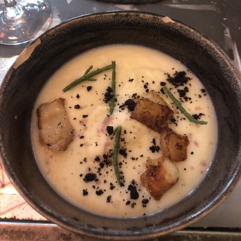 Elsa y Fred - Cream of Celery with Hog Jowl - Tapas/Small Plates Near Me - Barcelona, B