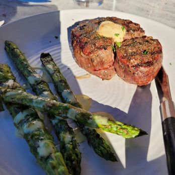 Cork & Pig Tavern - Medium rare, perfectly cooked, steak and asparagus. - New American Near Me - Midland, Texas Cork & Pig Tavern - Medium rare, perfectly cooked, steak and asparagus. - New American Near Me - Midland, Texas