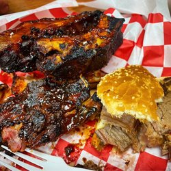 Center Point Barbecue - again I forgot to take the pic before eating it , but the ribs were awesome and the brisket was tasty!