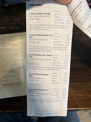 Menu photo 3 Scout & Scholar Brewing Bardstown, KY Menu photo 3 Scout & Scholar Brewing Bardstown, KY