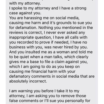 Shira Dunn - Keller Williams - Threat from the agent attempting to stop my 1st amendment right.  Will file with real estate commission. - Real Estate Agents Near Me - Los Angeles, California
