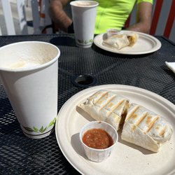 Cafe Zoe & Neighborhood Pizza Guy - Breakfast burrito and latte