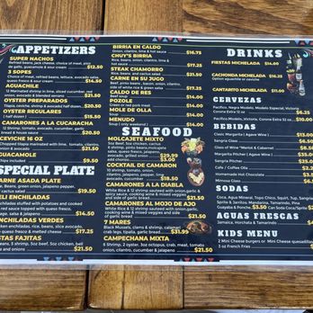 Chuy's Fiestas - Menu (2/2) - Mexican Near Me - San Francisco, California