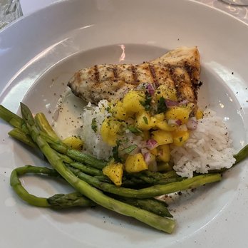 CQ's Restaurant Harbourtown - Sea bass...a bit dry. - French Near Me - Hilton Head Island, South Carolina