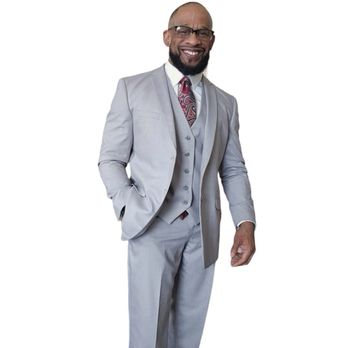 Men's Mart - Gray 3 piece suit, matched with a Mason Blue Dress shirt and tie from Men's Mart - Men's Clothing Near Me - Rockaway, New Jersey