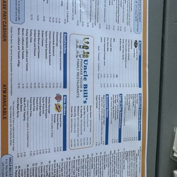 Uncle Bill's Pancake House - menu - Breakfast & Brunch Near Me - Avalon, New Jersey