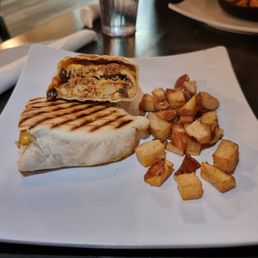 Spicy breakfast wrap with chorizo