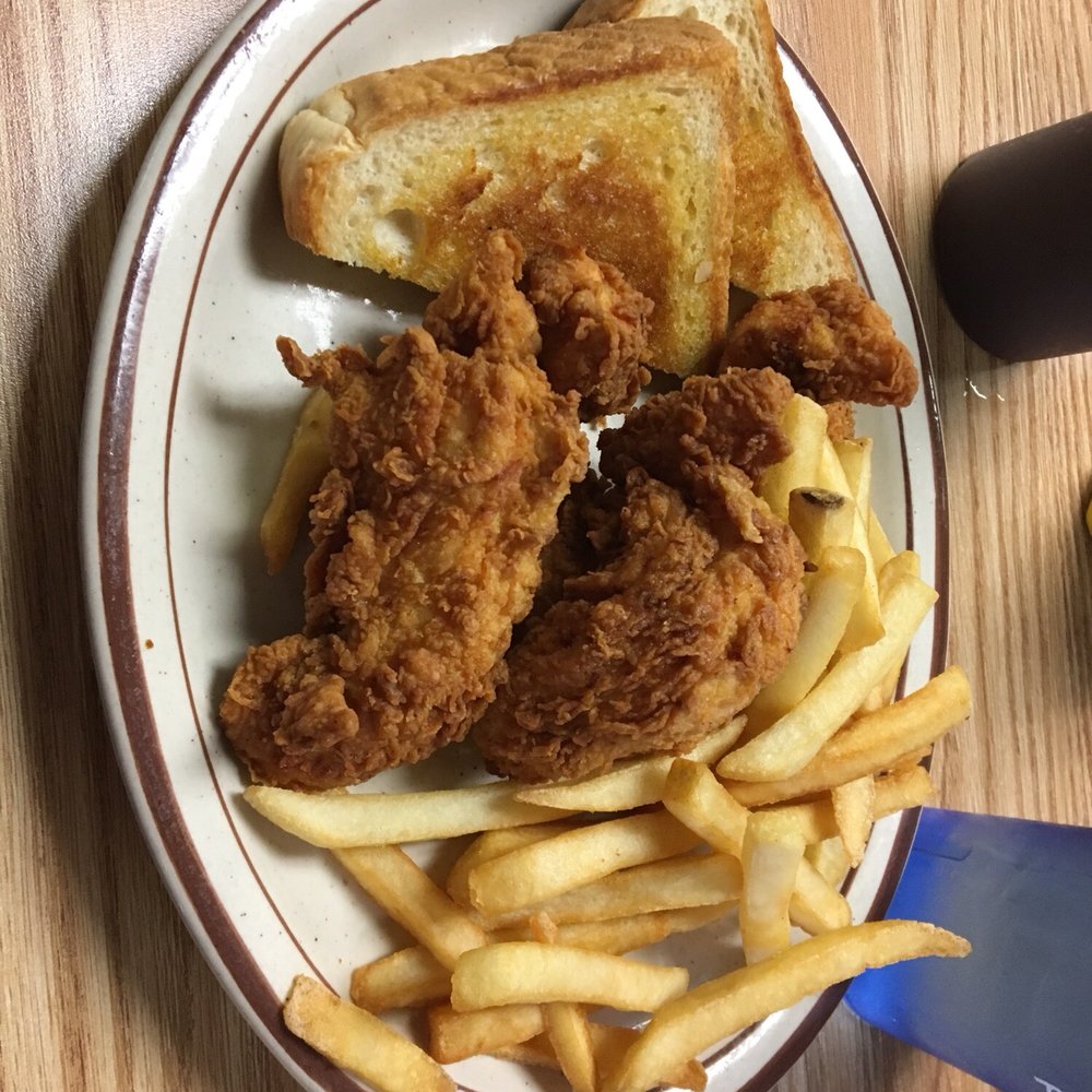 Gray's Cafe - Chicken strip basket - 4 chicken strips, fries, and Texas toast - Cafes Near Me - Adrian, Missouri
