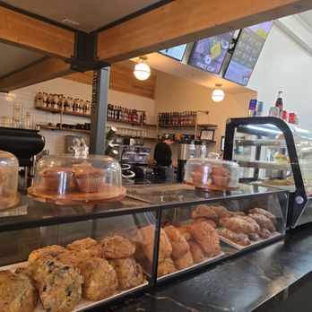 First Cup Coffee - Pastry case was full of yummy pastries. - Coffee & Tea Near Me - Spring, Texas