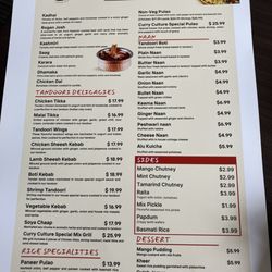 Curry Culture - Menu