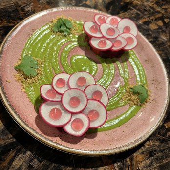 XO Restaurant - Beet Lotus, Shiso Gel, Emulsified Chimichurri, Crispy Quinoa - Asian Fusion Near Me - Honolulu, Hawaii