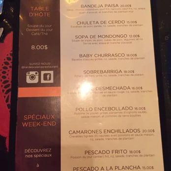 Tardes Caleñas - Menu - Colombian Near Me - Saint-Hubert, Quebec Tardes Caleñas - Menu - Colombian Near Me - Saint-Hubert, Quebec