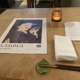 Menu with art at your table Menu with art at your table