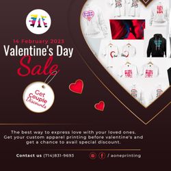 A One Apparel Printing - Valentine's Day custom designs