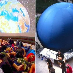 Immersive Theatres - Inside and outside an Immersive Theatres dome
