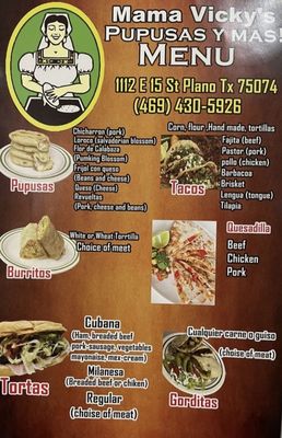Menu photo 4 Mama Vickys Pupusas Y Mas Plano, TX Menu photo 4 Mama Vickys Pupusas Y Mas Plano, TX