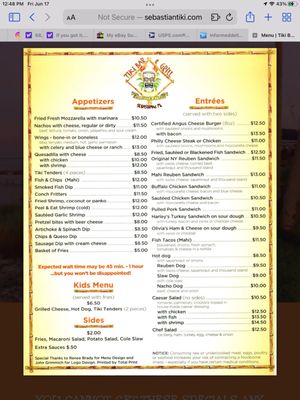 Menu photo 2 Tiki Bar & Grill Sebastian, FL