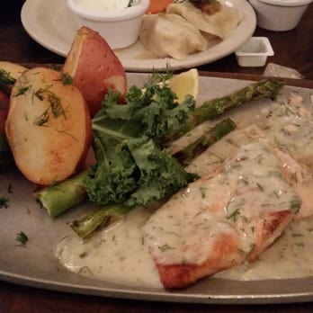 Karczma - Salmon with dill sauce - Polish Near Me - Brooklyn, New York
