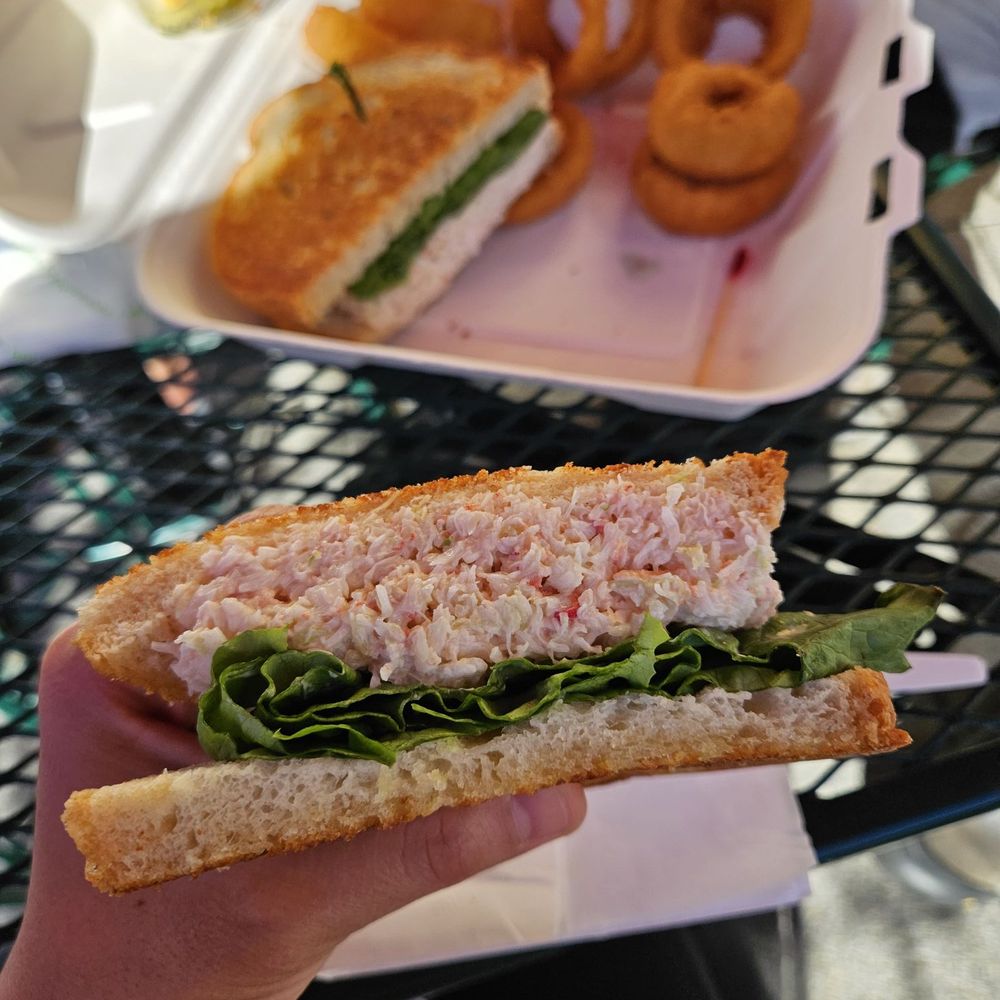 Fentons Creamery - Crab sandwich with onion rings - Ice Cream & Frozen Yogurt Near Me - Oakland, California Fentons Creamery - Crab sandwich with onion rings - Ice Cream & Frozen Yogurt Near Me - Oakland, California